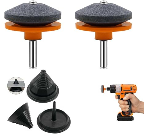Aiguiseur de lame de tondeuse à gazon – Oxyde d'aluminium et acier, efficace, facile à utiliser, aiguiseur d'outils de jardin pour lames de tondeuse, débroussailleuses, etc