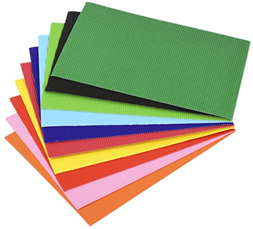 Gadpiparty Papier Cartonné de Couleur Ondulé 56pcs pour Projets Artistiques et Pliage Papier Adapté aux Garçon et Filles et Loisirs Créatifs Couleur Aléatoire