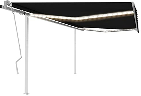 Manuell versenkbare Markise mit LED 4,5x3m Anthrazit