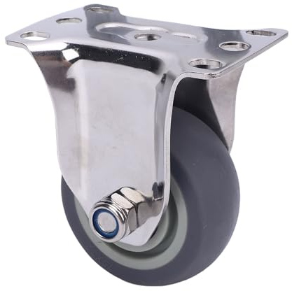 Ejoyous Fixed Caster Wheels 3 Inch Heavy Duty Directional Casters Non with 304 Stainless Steel & TPR Rubber Wheels for Furniture Carts Toolboxes