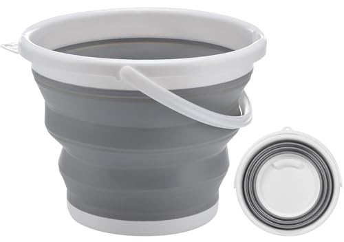 SINZONeu® Cubo Plegable 5L de Silicona - Balde de Limpieza Portátil para Camping, Playa, Coche