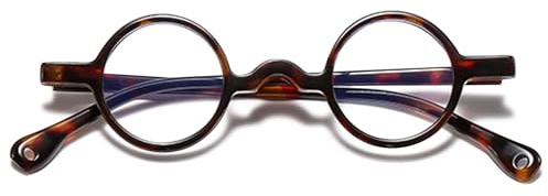 ALKAHE Rund Lesebrille Klein mit Blaulichtfilter Retro Brille mit Sehstärke - Leicht Lesehilfe Sehhilfe Damen Herren Anti Blaulicht Lesebrillen