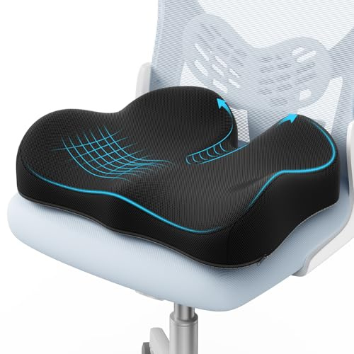 A-Pce Coussin de siège en Mousse à mémoire de Forme, Coussin de Chaise de Bureau, Coussin Ergonomique pour la Maison, Le Bureau et la Voiture, Base antidérapante
