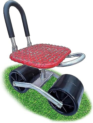 360° Rotating Garden Seat on WheelsAdjustable Rolling Cart for Gardening Planting & Yard WorkComfortable Aid for Gardeners & Home Use