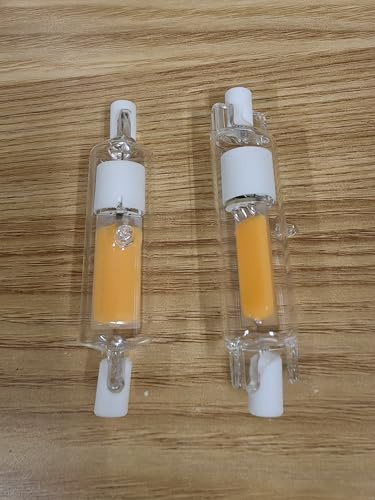 Aseoacc R7S LED 78mm Dimmbar Warmweiß 5W | Ersetzt 40W J78 Halogen 500 Lumens 360° Licht CRI 80+ bleifreies Glas, 16 mm Durchmesser(2700 K,2er-Pack)