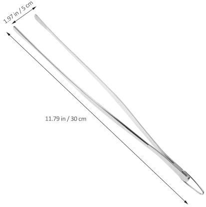 SHINEOFI Pinze da Cucina in Acciaio Inox 30 Cm con Punta Sottile per Alimenti Riutilizzabili, Pinzette Multiuso Leggere e Resistenti per Casa, Ristorante e Barbecue con Gancio Appendi