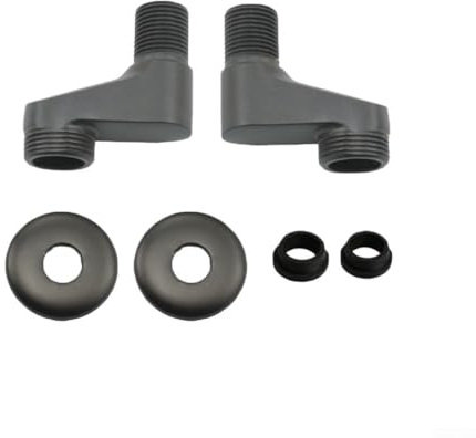 Doccia angolare allargata in rame con pezzo decorativo regolabile, accessorio idraulico di qualità per doccia o bagno, ingresso acqua G1/2 e uscita G3/4 (nero)