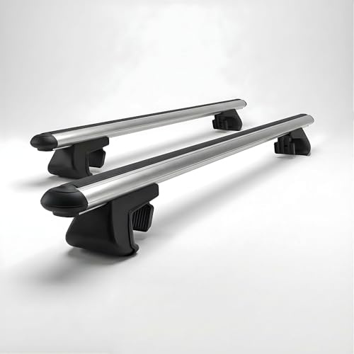 Heavy-Duty Universal Car Roof Rack Cross Bars 150cm Raised Rails, Grey | Axenture Aluminium Roof Bars Luggage Carrier, Ideal for Roof Tents, 2 Pcs, 200kg Static Load, T-Slot, Roof Boxes & Bikes