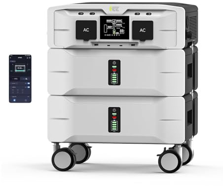 IEE SP5000 Estación de energía portátil, 5000W (Pico 9000W), 5120Wh Batería LiFePo4, Ampliable Hasta 10.24 kWh, MPPT 2000W max, Generador solar para hogar/caravanas/acampada (Panel Solar Opcional)