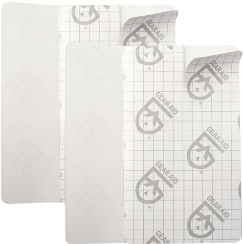 GEAR AID Tenacious Tape Flex strapazierfähige Flicken zum Befestigen von Löchern und Rissen in Outdoor-Stoffen, Vinyl, Pool und Schnee, PVC-Schlauchboote, zum Abziehen und Aufkleben, transparent, 2