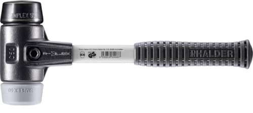 SIMPLEX-Schonhammer, Gummikomposition/TPE-mid; mit verstärktem Tempergussgehäuse und Fiberglasstiel | D=50 mm | 3723.050