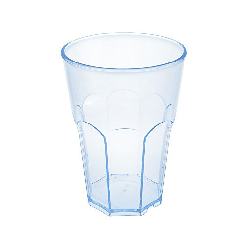 Doimoflair bicchiere da cocktail impilabile in plastica rigida trasparente con riflessi azzurri 35 cl. Set 10 pezzi.