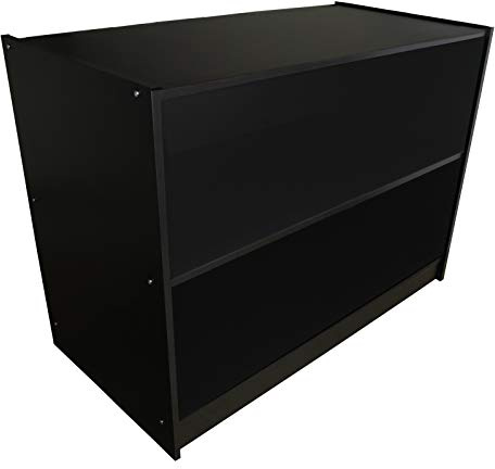 MonsterShop Laden-Theke Verkaufstheke Verkaufstisch Theke Tresen Empfang Rezeption Büronöbel Ladenmöbel 120cm B x 60cm T x 90cm H in Schwarz