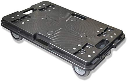 Transportroller Möbelroller ZHAOHUI Möbelhund Roller Rollbrett Polypropylen rutschfest Stumm Universalrad Innen- 150kg Schwerlast, 2 Größen (Color : Black, Size : 60x40x12cm)