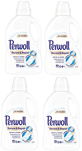 Perwoll Renew und Repair Weiß und Faser Feinwaschmittel, 96 (4 x 24) Waschladungen, für weiße Wäsche
