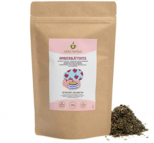 IDDA Herbal Raspberry Leaf Tea 125g 4.4 oz, Dried and Cut Raspberry Leaves for Herbal Infusions