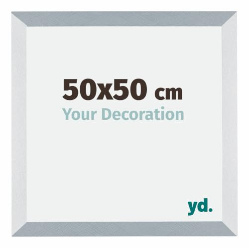 yd. Bilderrahmen 50x50 cm Aluminium Gebürstet - Holz Rahmen Mura | Your Decoration, Acrylglas aus Kunststoff, Wandmontage, Geeignet für Fotos, Poster und Puzzles, Made in Holland