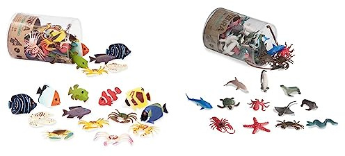 Terra 60-teilig Tierfiguren Sammlung Fische und Meerestiere Spielzeug Set & Tierfiguren Sammlung Meerestiere Spielzeug Set