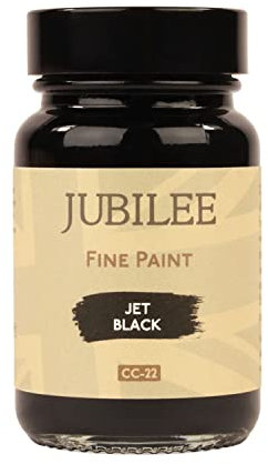 Guild Lane Jubilee Furniture Paint – Upcycle & Transform Wood, Metal & Glass – Soft Sheen Finish for Indoor & Outdoor – Durable & Easy to Apply Multi-Surface Paint (Jet Black, 60ml)