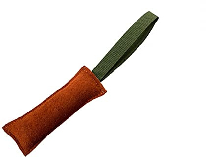 DONGKER Beisswurst für Hunde, Leder Hund Zerrspielzeug, 20/30/40 cm Längen, Hundespielzeug mit Nylon Handschlaufe zum Training, Tauziehen und Zerrspiele