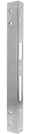 FEPS Lock Winkelschließblech für Reparatur Stahlzarge 33,00 × 3,65 × 2,50 cm Reparatur-Schließblech Edelstahl gebürstet für DIN linke Türen
