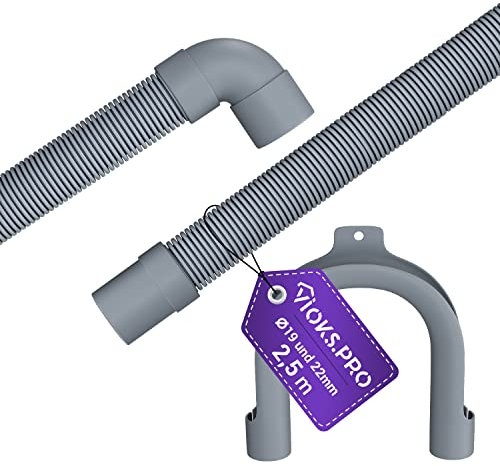 Viоks.pro Flexibler Ablaufschlauch Waschmaschine Schlauch Universal 2,5m Ø22/19mm für Spülmaschine - Geschirrspüler & Waschmaschine Zubehör
