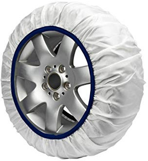 Schneesocken - Größe L - Größe 225/55 R17 geeignet auf eisigen und schneebedeckten Straßen - Schneeketten aus Stoff - 2er Set