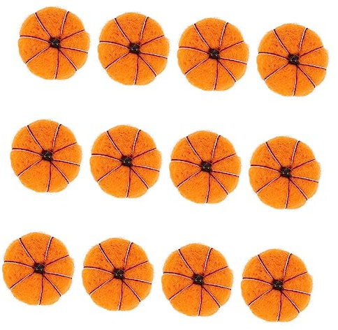 Weihnachtsanhänger 12 Stück Wollfilz-Kürbis Wollfilz-Kürbisse Filz-Kürbis-Ornament Mini-Kürbisse Künstliche Girlande Miniatur-Dekoration Halloween-Zubehör Weihnachtsdekoration
