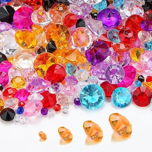 Mbsomnus 5000 STK Diamanten Deko Kristalle Mischfarbe Dekosteine | Streudeko Kristall, 3/6/8/10mm, Streudeko Diamanten Hochzeit, Acryl Deko, Glitzer Brillanten, Tischdeko Strass, für Vase