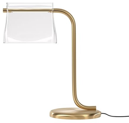 MAYTONI DECORATIVE LIGHTING Moderne Tischleuchte Cabaret LED inkl.aus Glas Farbe Transparent und Metall Messing 850 Lumen 8W für Küche, Schlafzimmer, Wohnzimmer, Esszimmer, Lobby