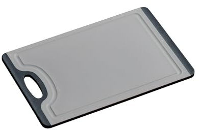 Kesper | Schneidebrett, Material: Kunststoff (PP/TPE), Maße: 29,5 x 19,5 x 0,75 cm, Farbe: Grau/Schwarz | 30883