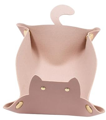 lesulety Vide Poche Design Plateaux à Bijoux Forme De Chat Vide Poche Homme Plateau A Bijoux Coupelle Decorative Vide Poche,Rose
