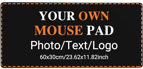 Tapis De Souris Photo Personnalisé, Grand Tapis de Bureau à Bords Cousus Personnalisés avec Votre Image et Votre Texte, Cadeaux de Logo Créatifs 60x30cm