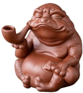 Handgefertigte Statue Lila Sand Glück Tee Haustier Kröte Tee Haustier Desktop Dekoration Wohnzimmer Tee Tisch Kung Fu Tee-Set Tee Spiel Zubehör für Teeliebhaber(A)