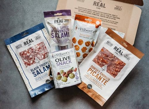 The Real Cure X Mr Filbert’s Grazing Letterbox - A selection of sliced and whole charcuterie as well as nibbles - Perfect for a gift or a treat