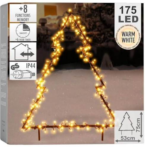 SELF IMPORT AGENCIES LED Gartenstecker Tannenbaum | 53 x 75 cm | Outdoor | Außenbeleuchtung | Weihnachtsdeko im Garten