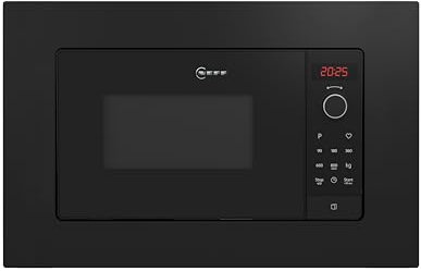 NEFF HLAWG26S3, N 50, Einbau-Mikrowelle ohne Grill, Automatikprogramme, Easy Clean Selbstreinigung, Einfache Bedienung durch Drehknebel und LED-Display Plus, Ideal für Hocheinbau mit Drehtür, Schwarz
