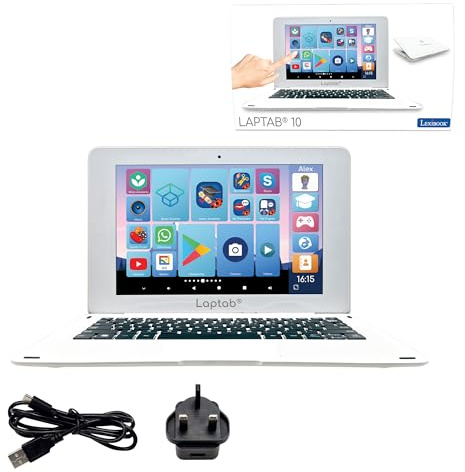 LEXIBOOK, LAPTAB® 10 Inches Version 11, Laptop with LCD Touch Screen, Designed for The Whole Family, Educational and Fun Content, Powered by Android™, Parental Control, Ultra Thin and Light, LT11EN