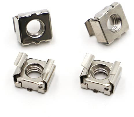 Tuercas enjauladas, tuercas flotantes, Casete de tuerca flotante de cuarteto de acero al carbono chapado, carcasa elástica, tuercas de jaula de tarjeta