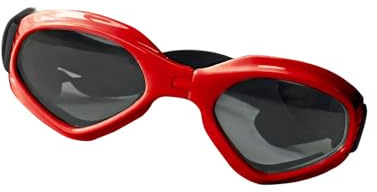 Rdxanc Faltbare Hunde-Sonnenbrille für den Außenbereich, winddicht, wasserdicht, Haustieraugenbrille für kleine Hunde, mit verstellbarem Gummiband