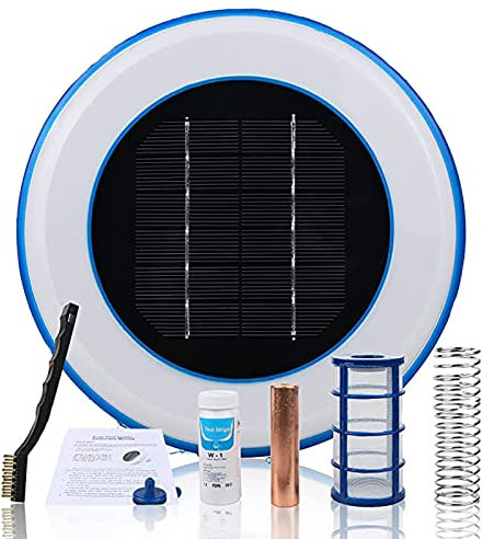 Solar Pool Ionizer - Solar Powered Cleaner for Swimming Pools & Spas - Effective Water Clarifier and Fountain Cleaning Equipment