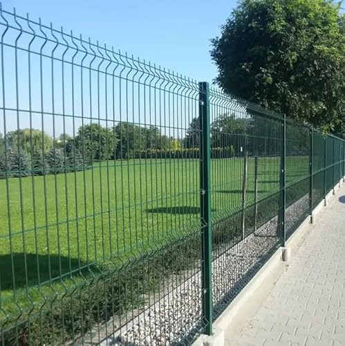 V Mesh Perimeter Security Fence Powder Coated Fencing Green 1.8m Height (9 Sections and 9 Post)