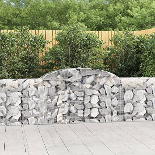 Snsowed Cesto Gabbione ad Arco 300x30x80/100 cm Ferro Zincato,Cesto Gabbione ad Arco,Gabbione,Gabbioni da Giardino,Gabbioni Metallici per Sassi-153504