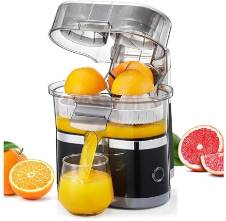 MObyat Exprimidor Eléctrico De 100W - Exprimidor Doble De 500ml con Motor De 18000 RPM, Tanque De Pulpa De 8 Cuchillas, Extracción De Jugo Rápida En 20 Segundos, Accesorios Separados