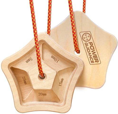 POWER GUIDANCE Hangboard Climbing Finger Board Climbing Board to Strengthen The Climbing Grip Made of Wood for Indoors and Outdoors