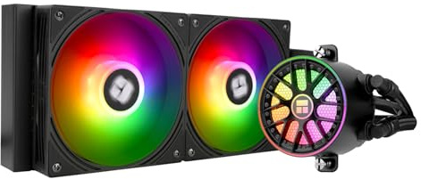 TR Thermalright AQUA ELITE 240 V6 ARGB Schwarz Liquid CPU Kühler, 240mm Aio Kühlung, Double PWM Lüfter-ARGB, für AM4/AM5, Intel LGA1851/1700/115x/1200(Schwarz)