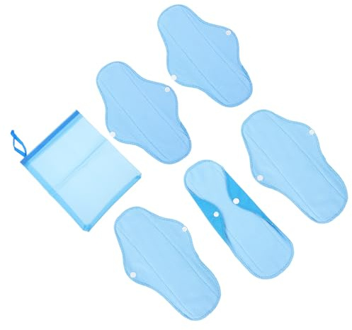 GALPADA Toallas Sanitarias Lavables para Mujer Tela Pul y Absorción Fuerte, Incluye 6 Piezas Bolsa para Uso Menstruación