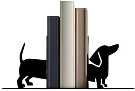 Bücherstützen - Organizer In Dackelform Aus Metall | Buchstützen Für Regale Zur Dekoration | Für Zuhause Und Küche Und Bibliothek Bücherregal Zimmer Bauernhaus Dekoration