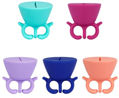 Portabotellas de silicona para esmalte de uñas, paquete de 5 soportes de esmalte de uñas estilo anillo de dedo, herramientas de manicura y pedicura antiderrames para el hogar, bricolaje, arte de uñas