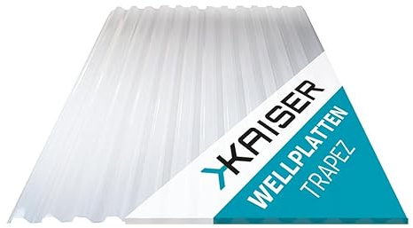 Kaiser plastic® Wellplatte Trapez glatt und klar | 90 x 300 cm| Trapez 76/18-1mm Stärke | Made in Germany | 5 Stück